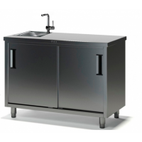 Стол производственный с мойкой ТММ СКМ-1/900/600, 140мм-1 мойка