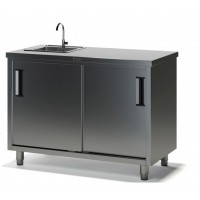 Стол производственный с мойкой ТММ СКМ-1/1300/600, 140мм-1 мойка