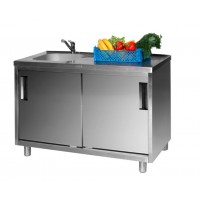 Стол производственный с мойкой ТММ СКМ-1/1200/700, 300мм-1 мойка