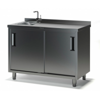 Стол производственный с мойкой ТММ СКМ-2/1000/600, 140мм-1 мойка