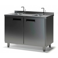 Стол производственный с мойкой ТММ СРМ-2/1800/600, 140мм-2 мойки