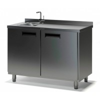 Стол производственный с мойкой ТММ СРМ-2/1000/600, 140мм-1 мойка