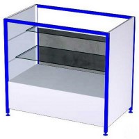 Прилавок торговый остекленный Русь ПРК 1, 2 стекл. полки