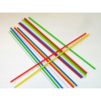 Палочки пластиковые для сахарной ваты Россия длина 370 мм, диаметр 6 мм, цветные, 100шт