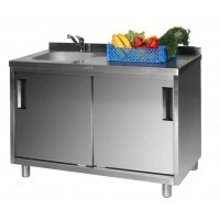 Стол производственный с мойкой ТММ СКМ-2/1600/700, 300мм-1 мойка