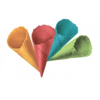 Вафельный рожок Колибри Стандарт 185 цветной ассорти с естественным краем