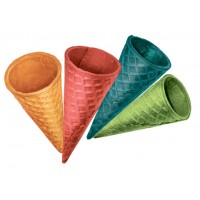 Вафельный рожок Колибри Стандарт 110 цветной ассорти с ровным краем