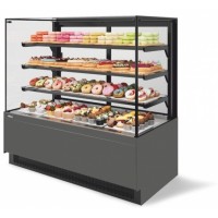 Витрина кондитерская Chilz Vete II kub 130, Серый матовый/Шлифованная нерж