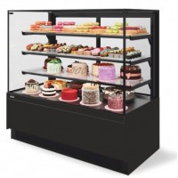 Витрина кондитерская Chilz Vete II kub lux 130, Чёрный муар/Металлик