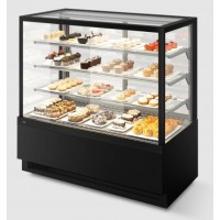 Витрина кондитерская Chilz Vete kub 130, Чёрный муар/Металлик