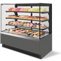 Витрина кондитерская Chilz Vete II kub 90, Серый матовый/Шлиф. нерж.