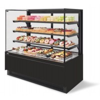 Витрина кондитерская Chilz Vete II kub 90, Чёрный муар/Металлик