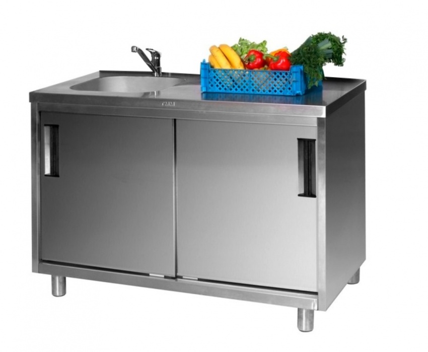 Стол производственный с мойкой ТММ СКМ-1/1000/600, 250мм-1 мойка