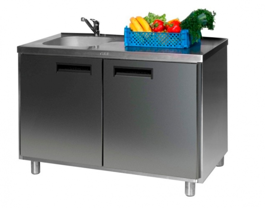 Стол производственный с мойкой ТММ СРМ-1/800/600, 250мм-1 мойка