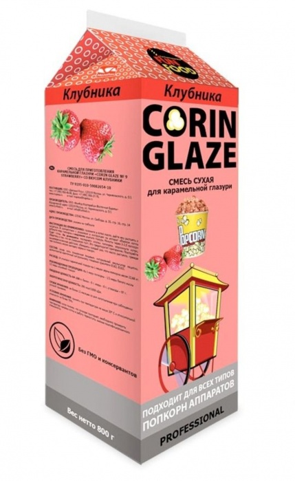 Вкусовая добавка для поп-корна FunFoodCorp Corin Glaze клубника 9,6кг