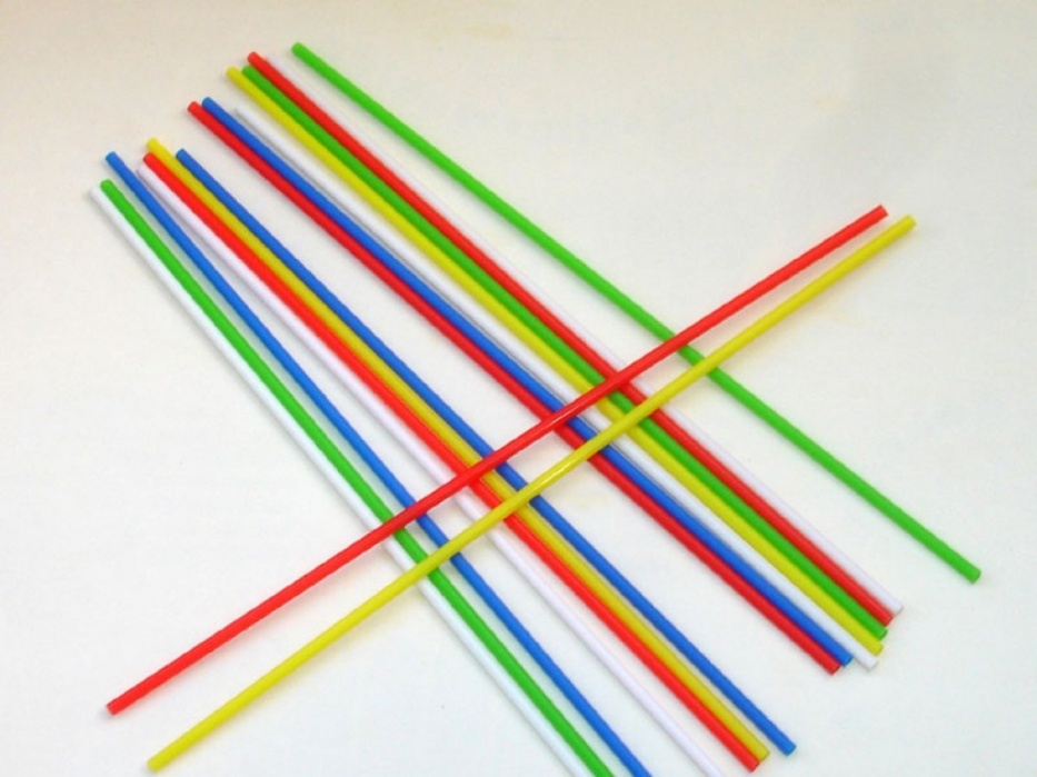 Палочки пластиковые для сахарной ваты Россия длина 370 мм, диаметр 6 мм, цветные, 100шт