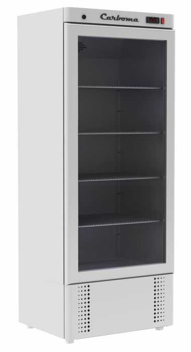 Шкаф холодильный Carboma R700 С (стекло) Inox
