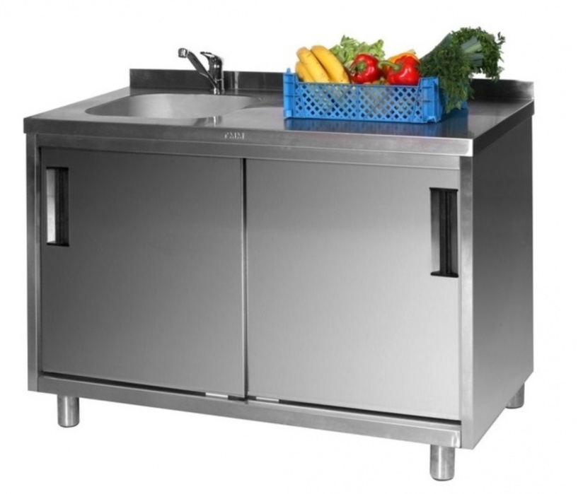 Стол производственный с мойкой ТММ СКМ-2/1700/600, 250мм-1 мойка