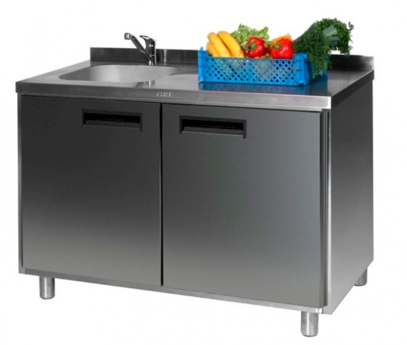 Стол производственный с мойкой ТММ СРМ-2/900/700, 300мм-1 мойка