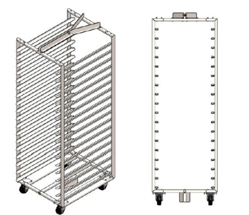 Тележка для ротационной печи WLBake КШн 18, TR Rotor 18 ур., 600х800, платформа, h1890