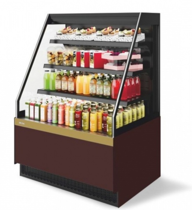 Витрина кондитерская Chilz Vete II kub OF 90, Шоколад/Золотой глянец