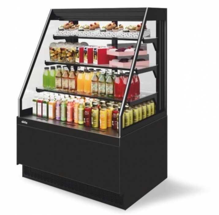 Витрина кондитерская Chilz Vete II kub OFT 90, Чёрный муар/Металлик