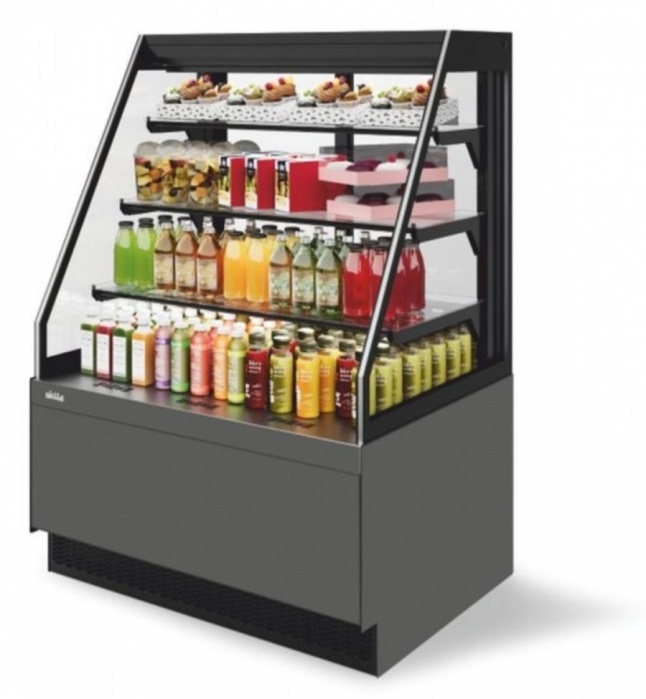 Витрина кондитерская Chilz Vete II kub OFT 90, Антрацит/Серый матовый