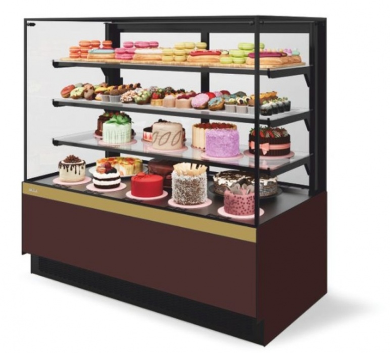 Витрина кондитерская Chilz Vete II kub lux 90, Шоколад/Золотой глянец