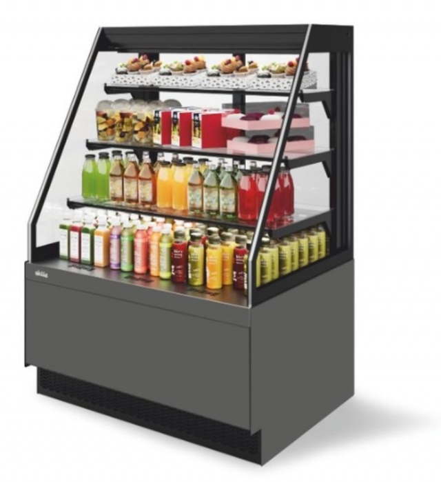 Витрина кондитерская Chilz Vete II kub OFT 130, Антрацит/Серый матовый 