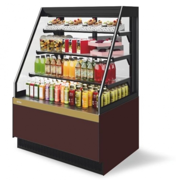 Витрина кондитерская Chilz Vete II kub OFT 90, Шоколад/Золотой глянец