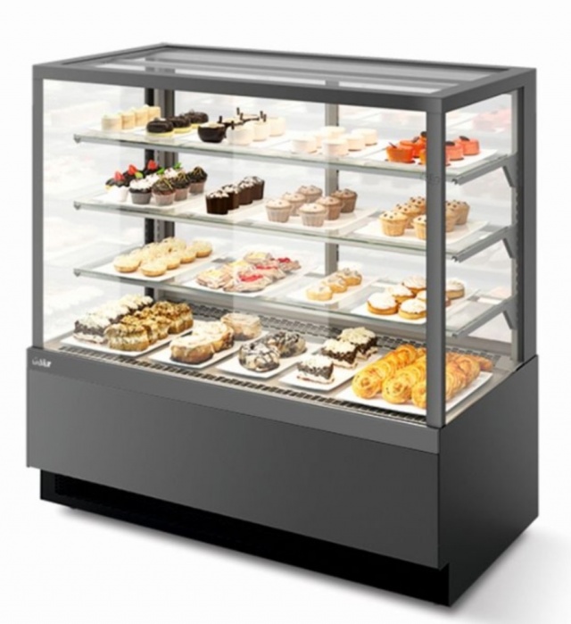 Витрина кондитерская Chilz Vete kub 130, Антрацит/Серый матовый