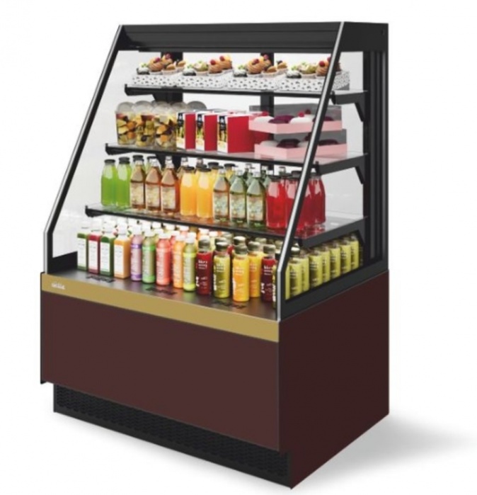 Витрина кондитерская Chilz Vete II kub OFT 130, Шоколад/Золотой глянец