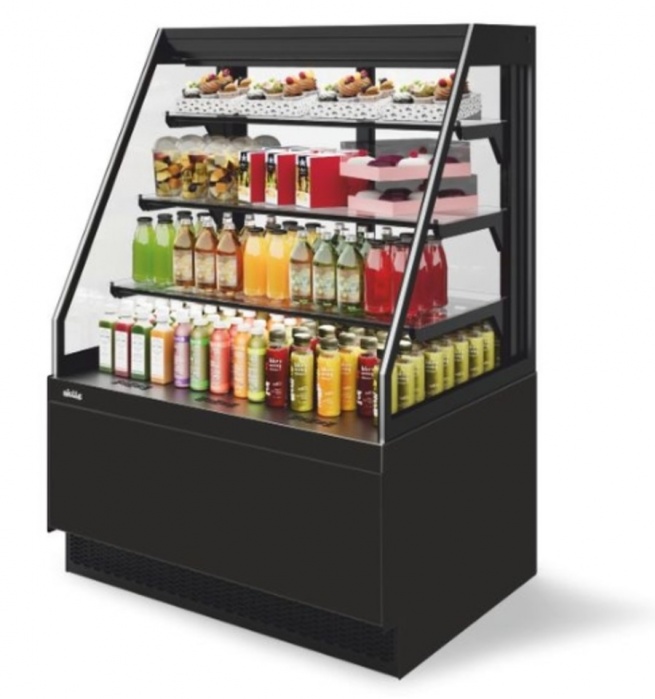 Витрина кондитерская Chilz Vete II kub OFT 130, Чёрный муар/Металлик