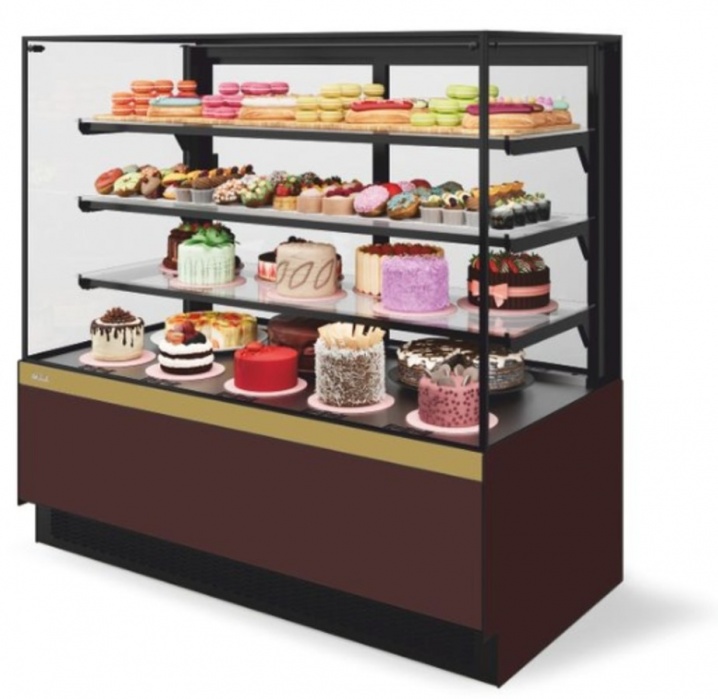 Витрина кондитерская Chilz Vete II kub lux 130, Шоколад/Золотой глянец