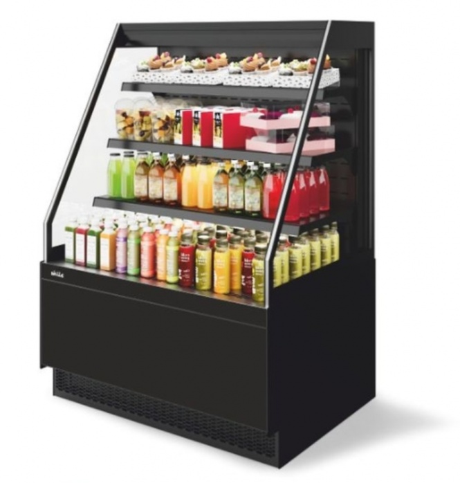 Витрина кондитерская Chilz Vete II kub OF 90, Чёрный муар/Металлик