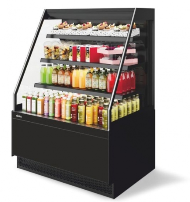 Витрина кондитерская Chilz Vete II kub OF 130, Чёрный муар/Металлик