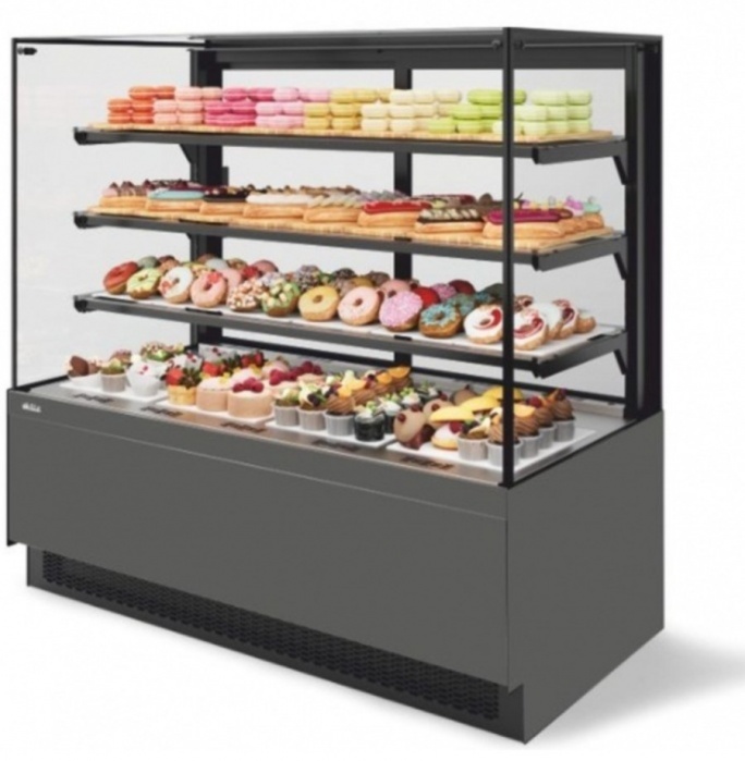Витрина кондитерская Chilz Vete II kub 90, Антрацит/Серый матовый