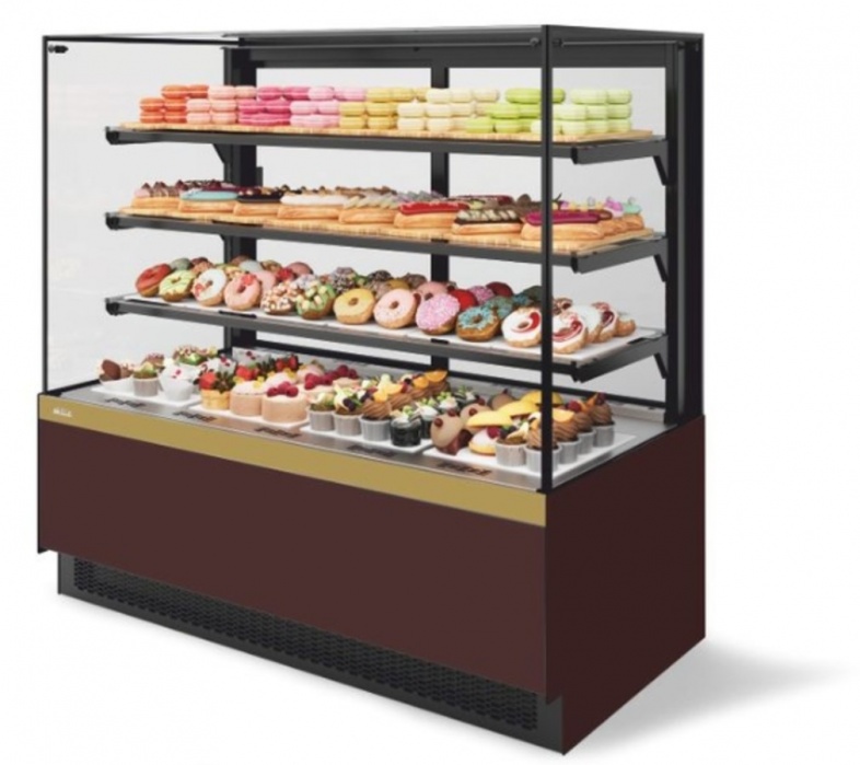 Витрина кондитерская Chilz Vete II kub 90, Шоколад/Золотой глянец