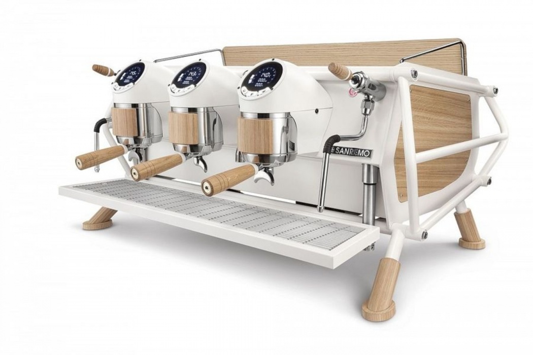 Кофемашина Sanremo Cafe Racer 3 гр. белая-дерево