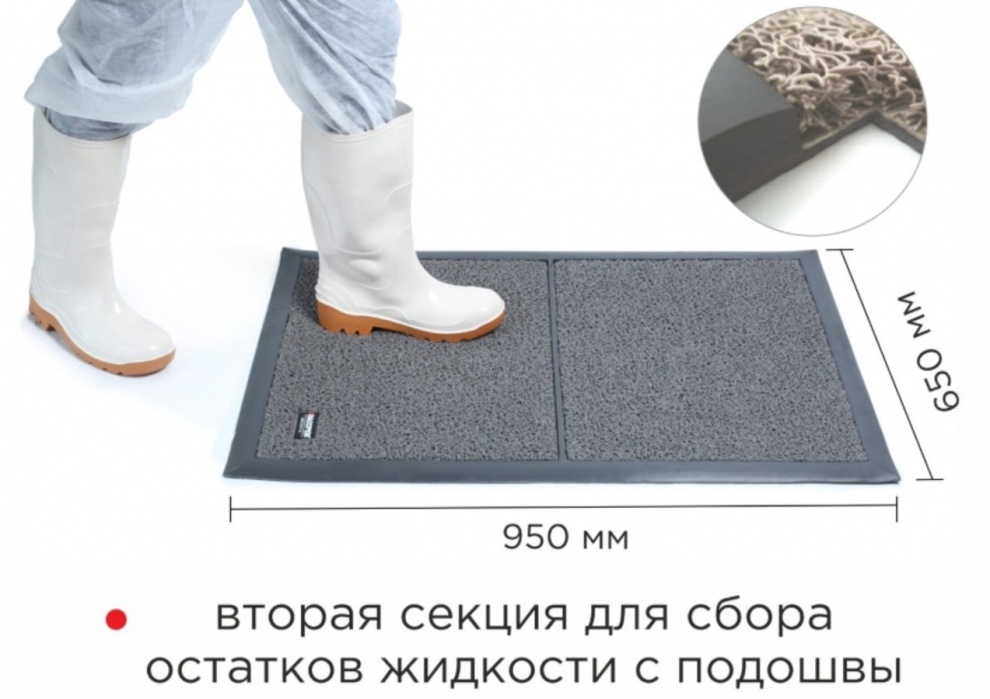 Мат дезинфицирующий Haccper Dezmatta dez6090-10, 950х650мм