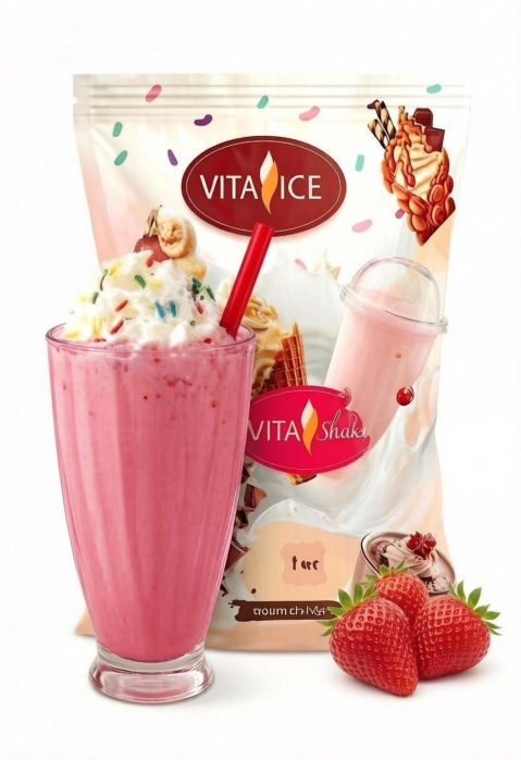 Сухая смесь для молочных коктейлей Vita Ice 511203, Vita Shake, Клубника
